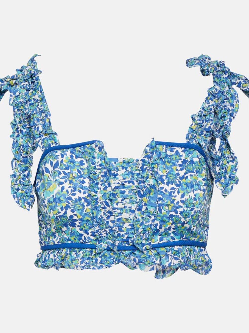 NWT POUPETTE ST BARTH Ariane Top Blue Ocean Flowers Size S